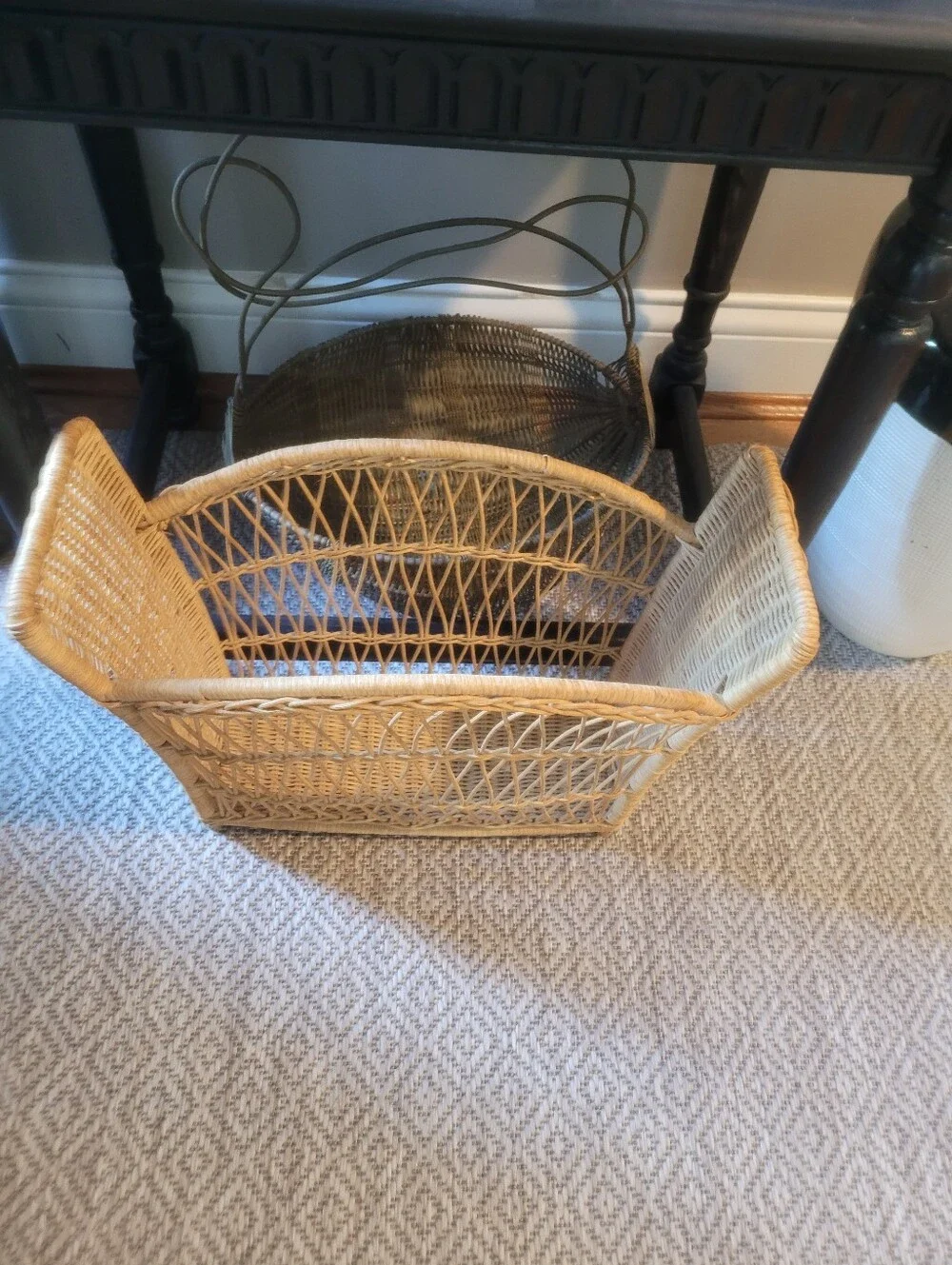 Natural Wicker Magazine Rack - Natural Color. Versatile Multiple Uses In Home